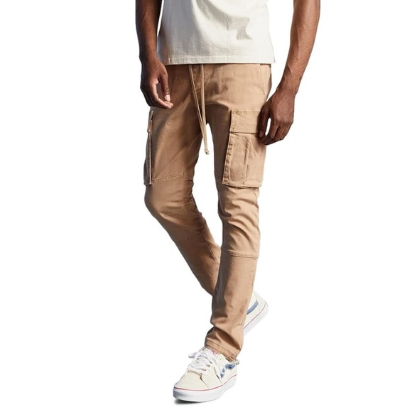 PacSun Men's Eco Stretch Canvas Khaki Slim Cargo Pants - Picture 15 of 16